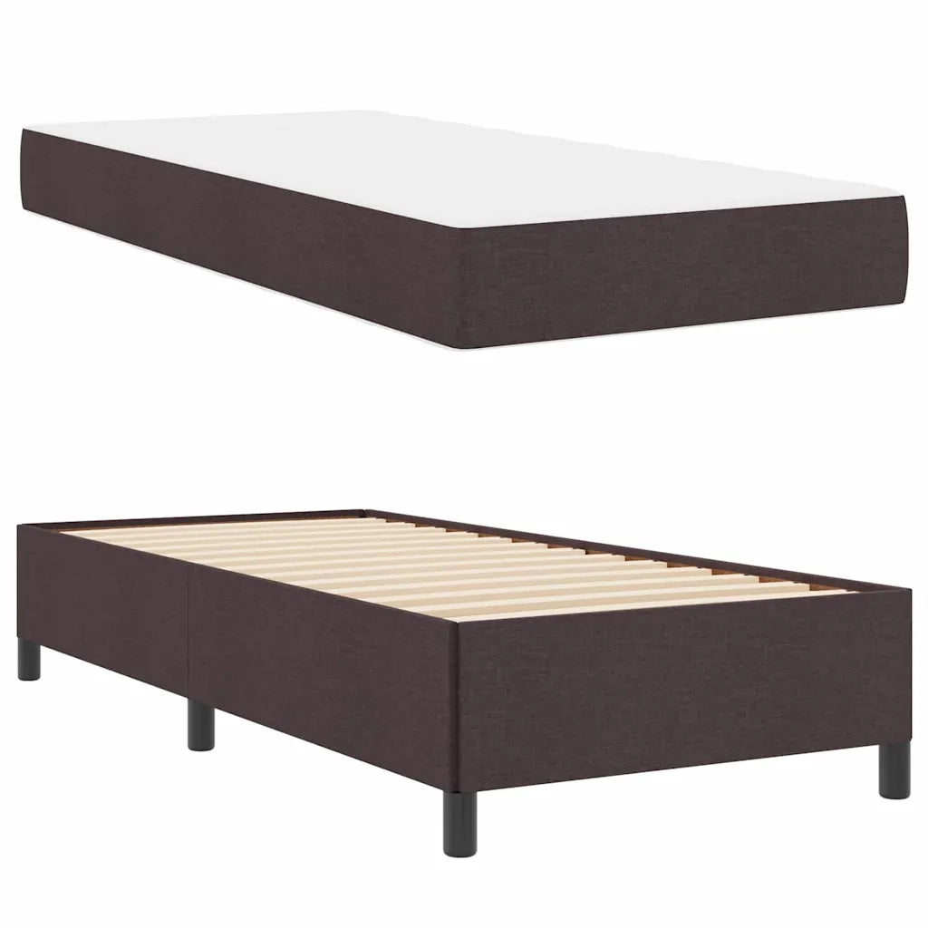 Letto a molle Marrone Scuro 90 x 200 cm Tessuto 3398832