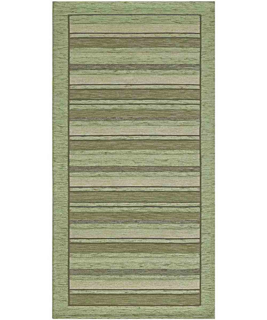 Tappeto STYLE VERDE cm.55x280 moderno a righe, passatoia cucina multiuso lavabile velour antiscivolo
