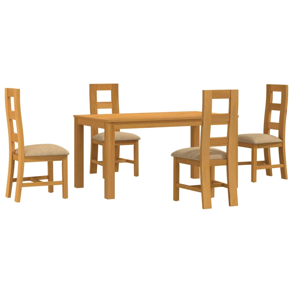 Set da pranzo 5 pz Beige Legno di Quercia Massello 3430360