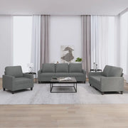 Set di Divani 3 pz con Cuscini Grigio Scuro in Tessuto 3201429