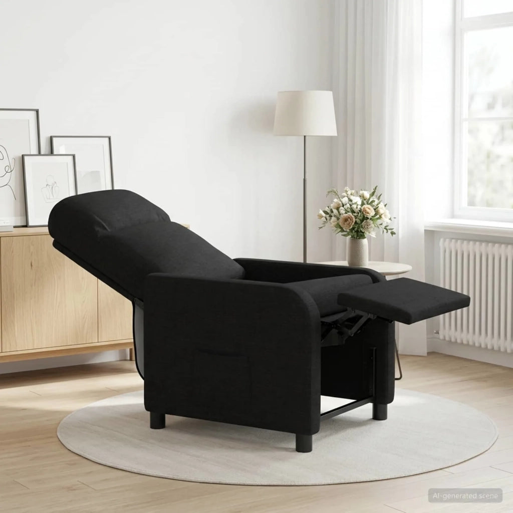Divano Sedia-Poltrona reclinabile Nero Tessuto 378594