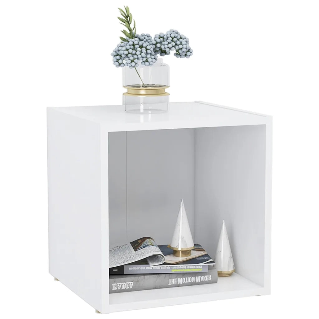 Mobile Porta TV Bianco 37x35x37 cm in Legno Multistrato 805498