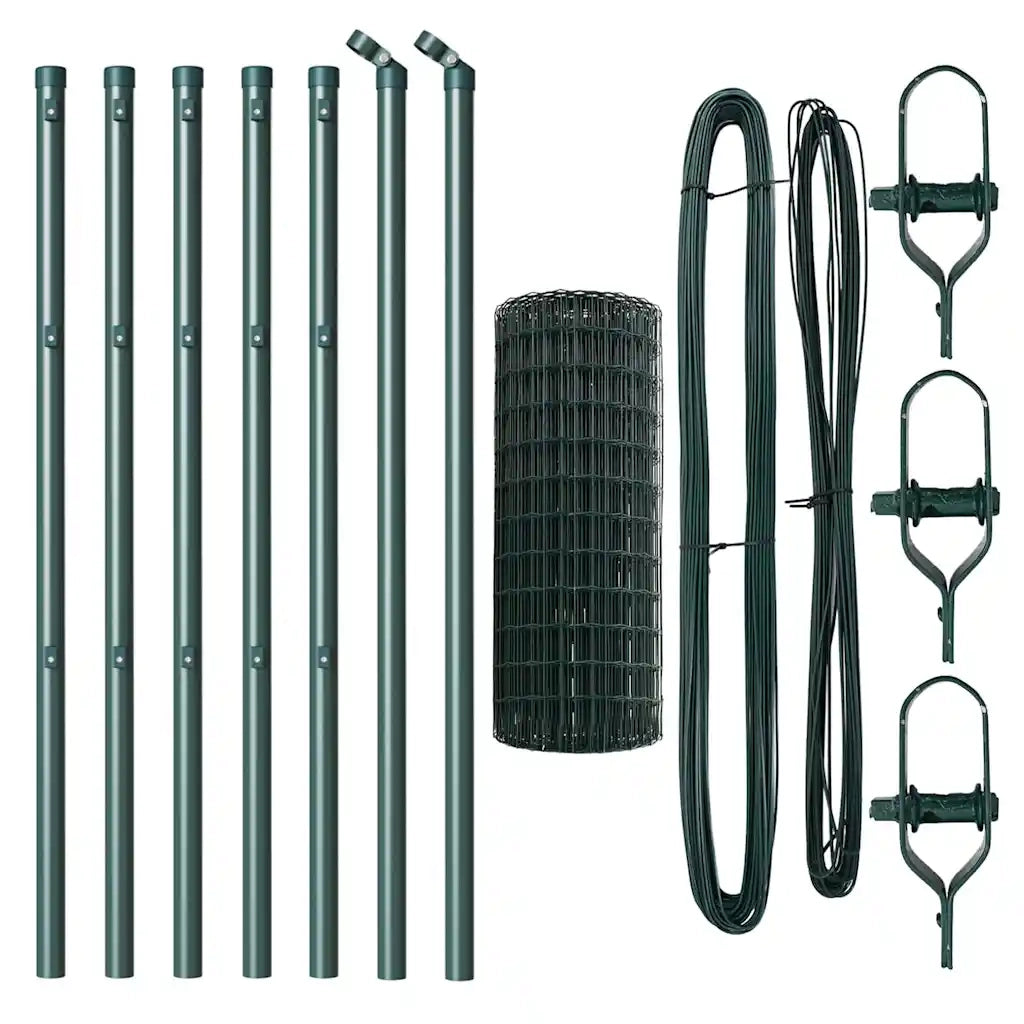 Recinzione da Giardino | Recinzione con Posto Verde 0,4 x 10 m Acciaio e PVC