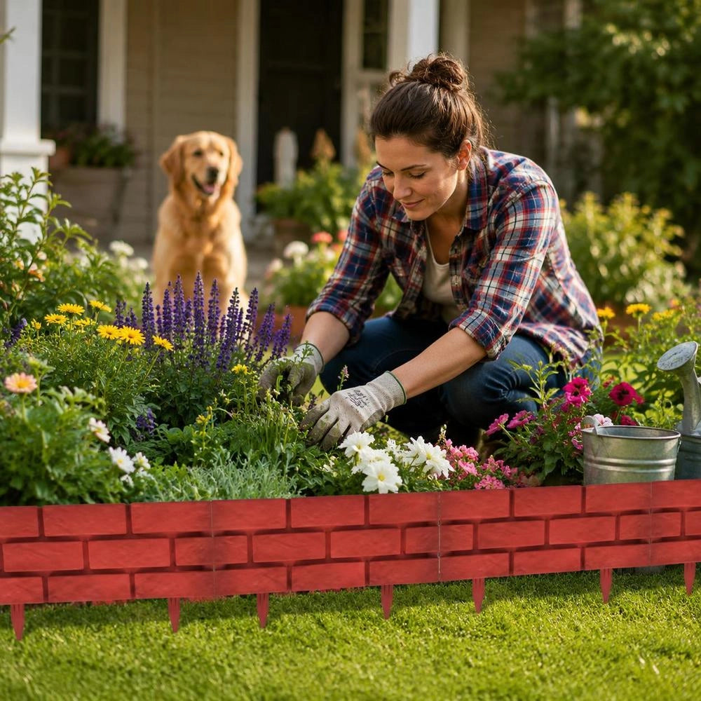 Lawn Edging, 11 Pieces, Brick Design