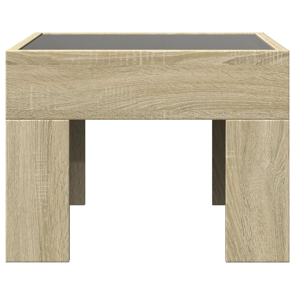Tavolino da Salotto con LED Infinity Rovere Sonoma 40x40x30 cm 847597