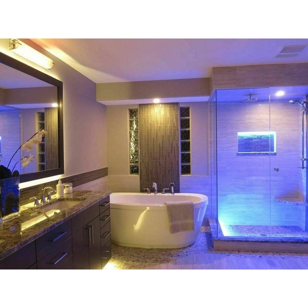 Trade Shop - Faretto A Led Da Incasso Per Bagno Box Doccia Lampada Rgbw 10w Gu10 Cromoterapia -
