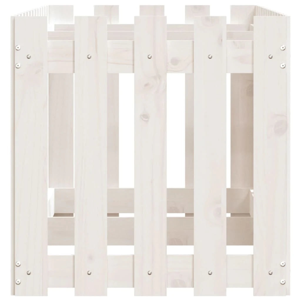 Fioriera rialzata per piante fiori terrazza giardino design del giardino con recinzione 150 x 50 x 50 cm pino bianco massiccio 02_0039798