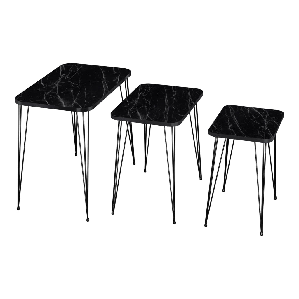 Set di 3 tavolini rettangolari impilabili in marmo nero 03_0008399
