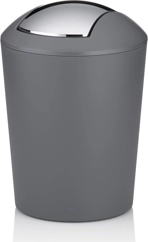 Contenitore della Spazzatura con Coperchio Oscillante 5 L Plastica Marta Grigio Standard.