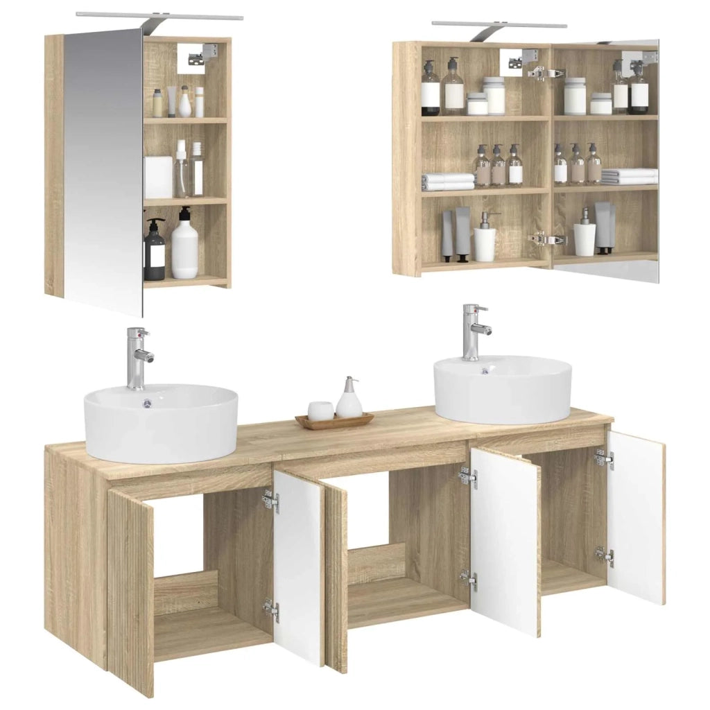 Set di Armadi da Bagno 5 pcs Rovere Sonoma Legno ingegnerizzato 3406433