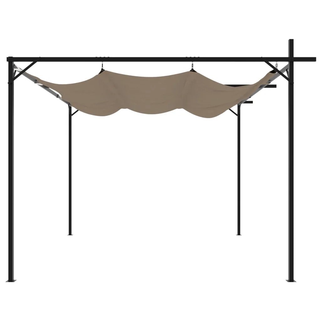 Pergola con Tetto Retrattile Tortora 295x292x230 cm 360115