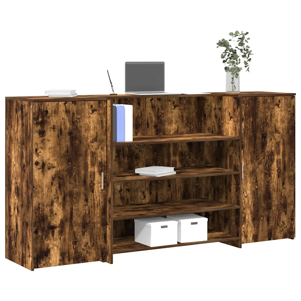 Banco Reception Rovere Fumo 200x50x103,5cm in Legno Multistrato 3324182
