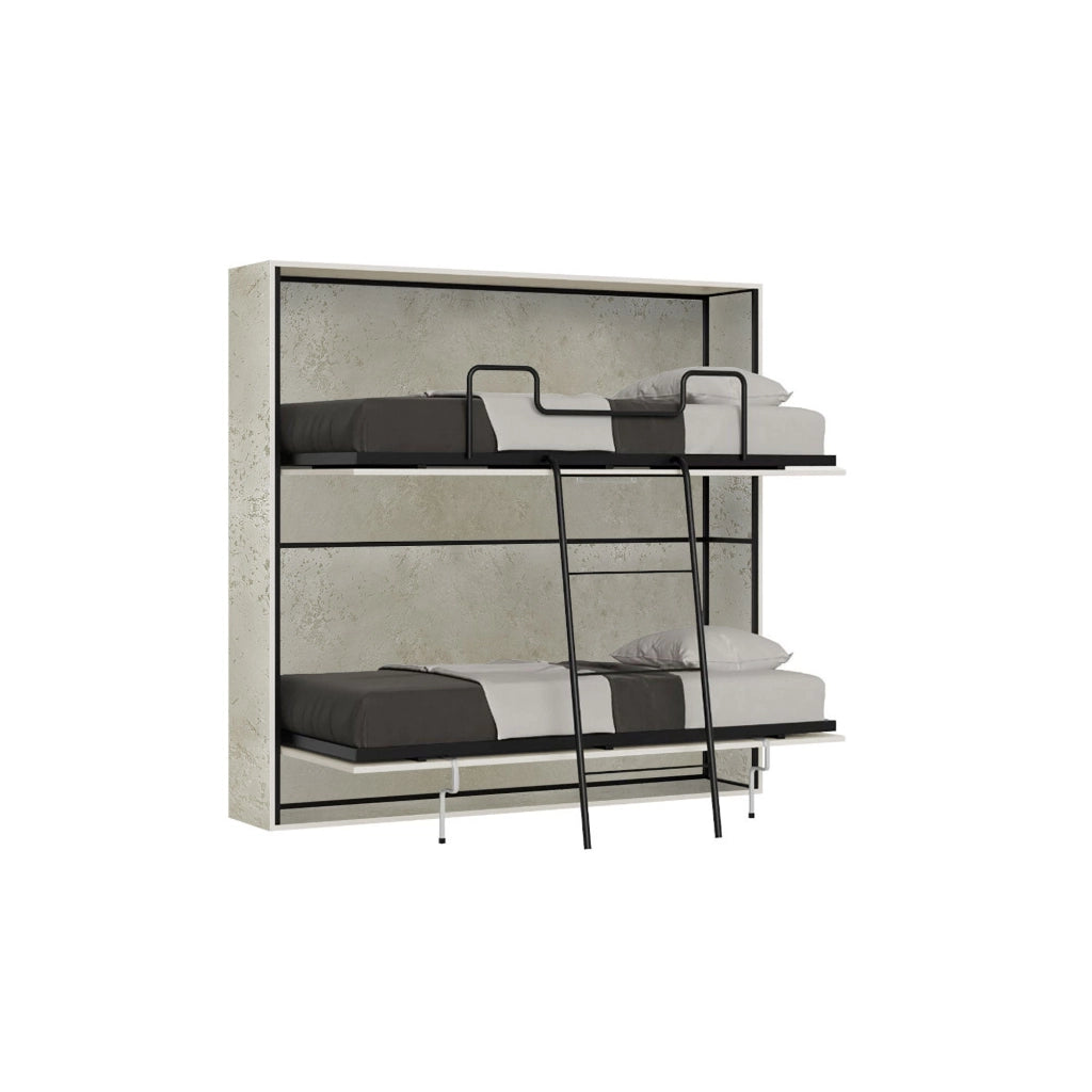 Letti Singoli Doppi a Scomparsa Salvaspazio Orizzontale Kando H190,8 cm con Materasso Cashmere