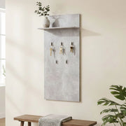 Traves, Appendiabiti set Fissaggio a Muro Incluso, 137h cm Grigio Cemento