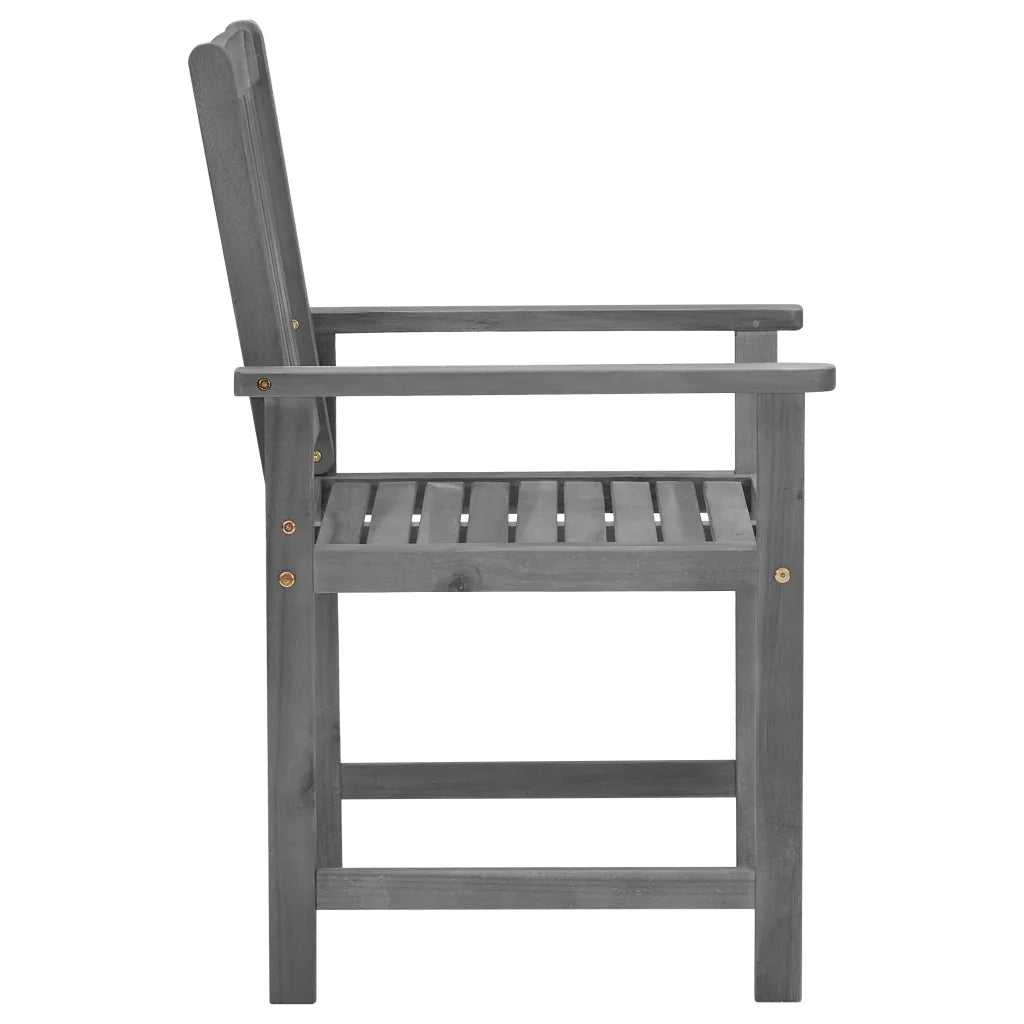Sedie da Giardino con Cuscini 4 pz in Massello di Acacia Grigio 3061230
