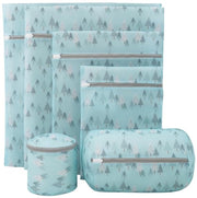 Set di asciugatura per lavatrice 6 pezzi. Colore azzurro chiaro. Materiale legno profondo. Adatto per capi con push-up, lavatrice per bambini, cinture di chiusura, capi con sottovesti, gonne, calze e peluche.