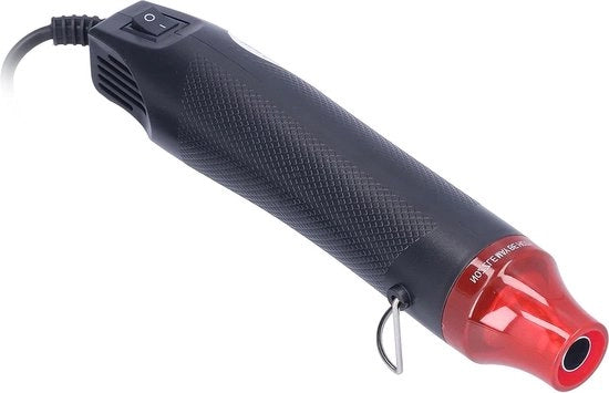 Mini Pistola di aria calda - Portatile e Pratico - Per il fai da te - Embossing Foglio di avvolgimento PVC - Asciugatura Vernice - 300W - Fiammella EU 230V.