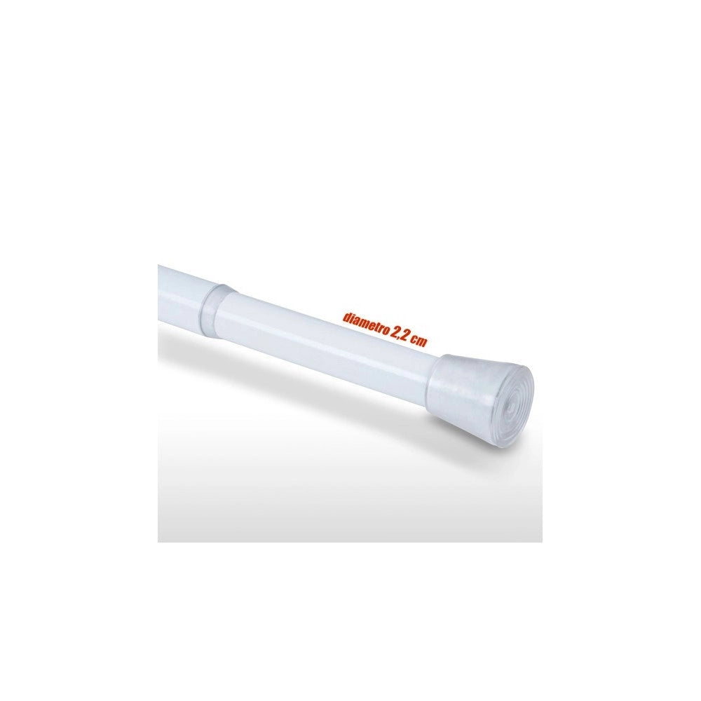 Trade Shop - Barra Telescopica Per Tenda Da Doccia 110 Cm Fino A 200 Cm Alluminio Bianco -