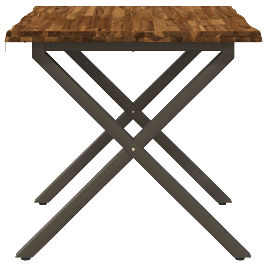 80 x 80 x 75 cm Legno di Acacia Massello Naturale e Caffè 938699
