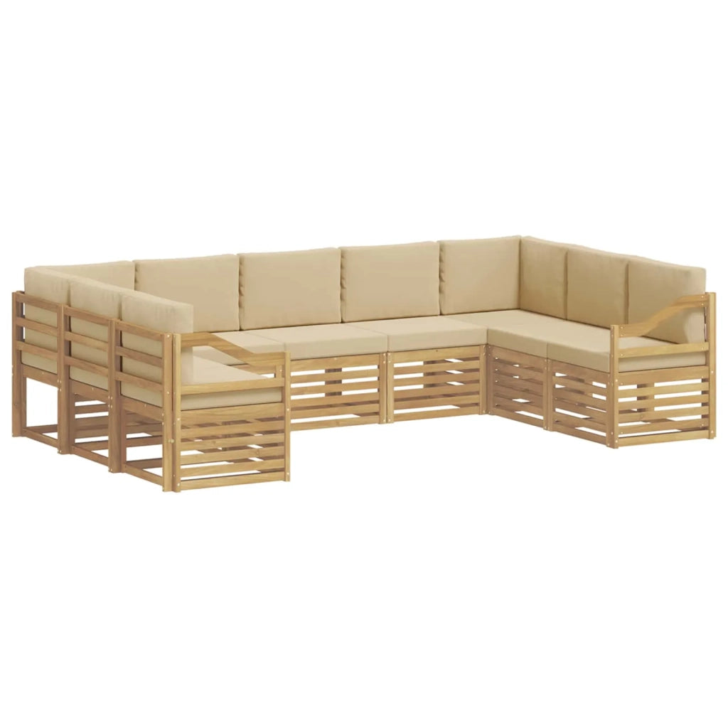 Set divano sezionale 9 pcs Bianco e Beige 304 x 185,5 x 73 cm