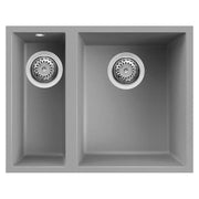 Lavello Elleci Incasso 2 vasche 56x44 Quadra 150 Sottotop Keratek Plus Grigio Light Grey LKQ15097BSO