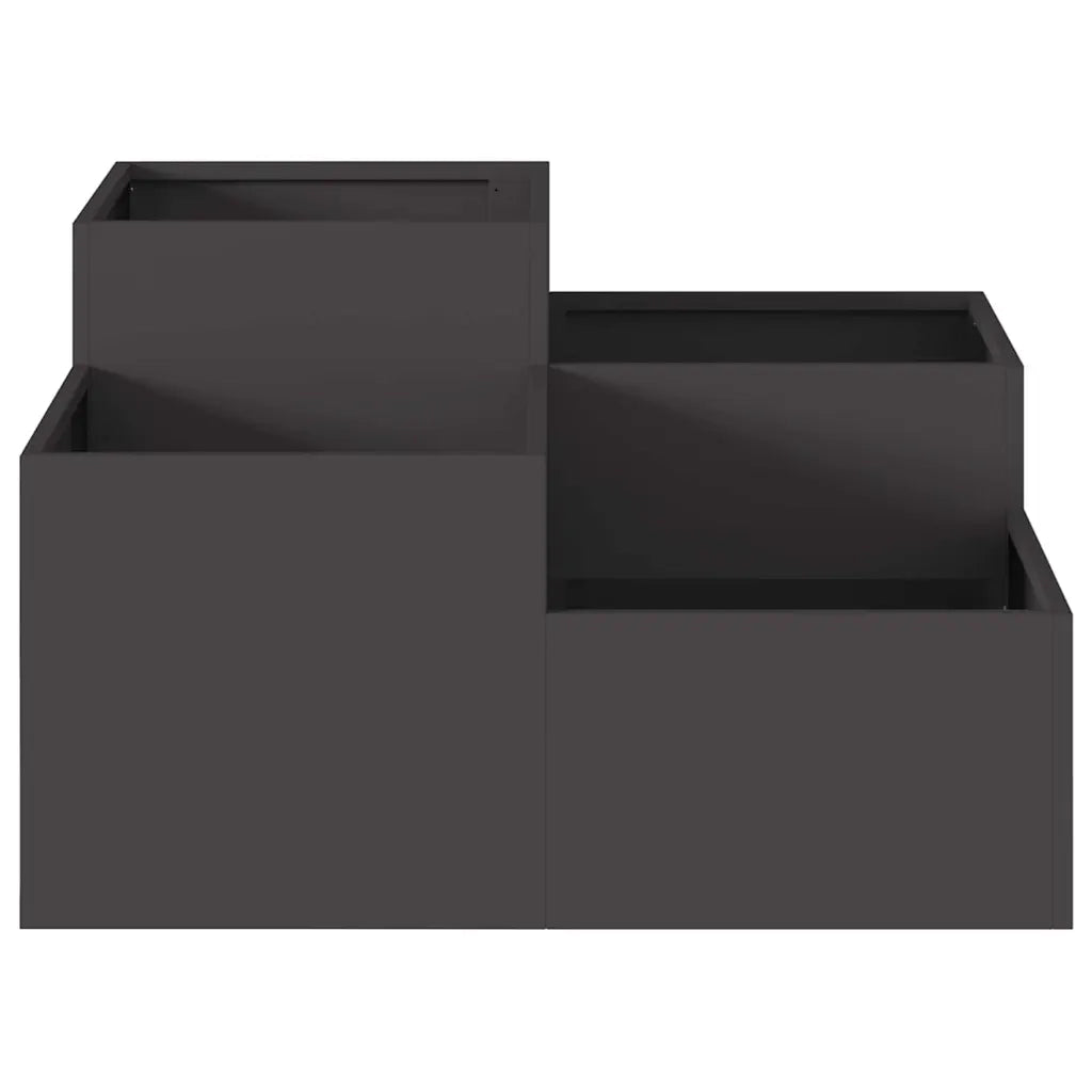 Fioriera da giardino minimalista per esterni 80 x 80 x 48 cm in acciaio nero codice 02_0052055.