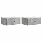 Mobiletto da notte a muro con cassetto 2 pcs Grigio Cemento 899132