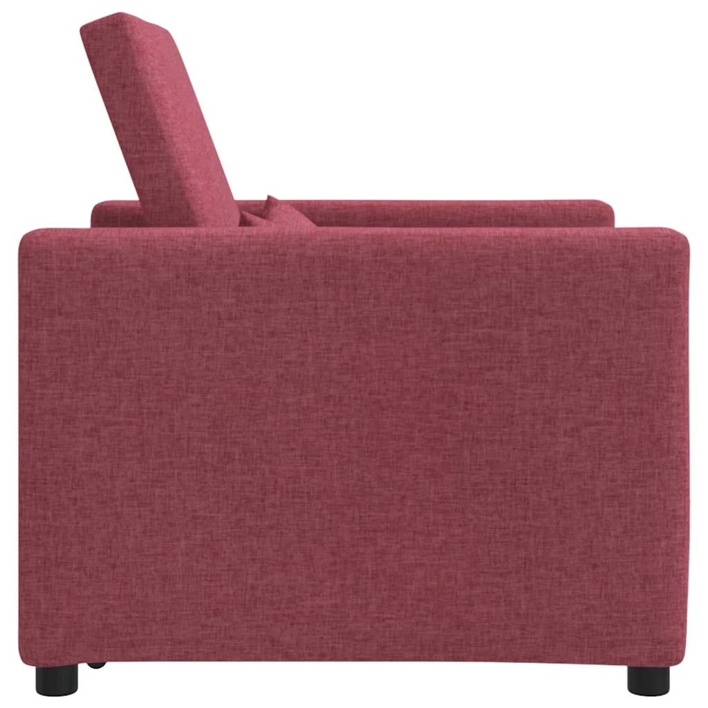 vidaXL Divano Letto Singolo Rosso vino 90 x 165 x 87 cm Tessuto