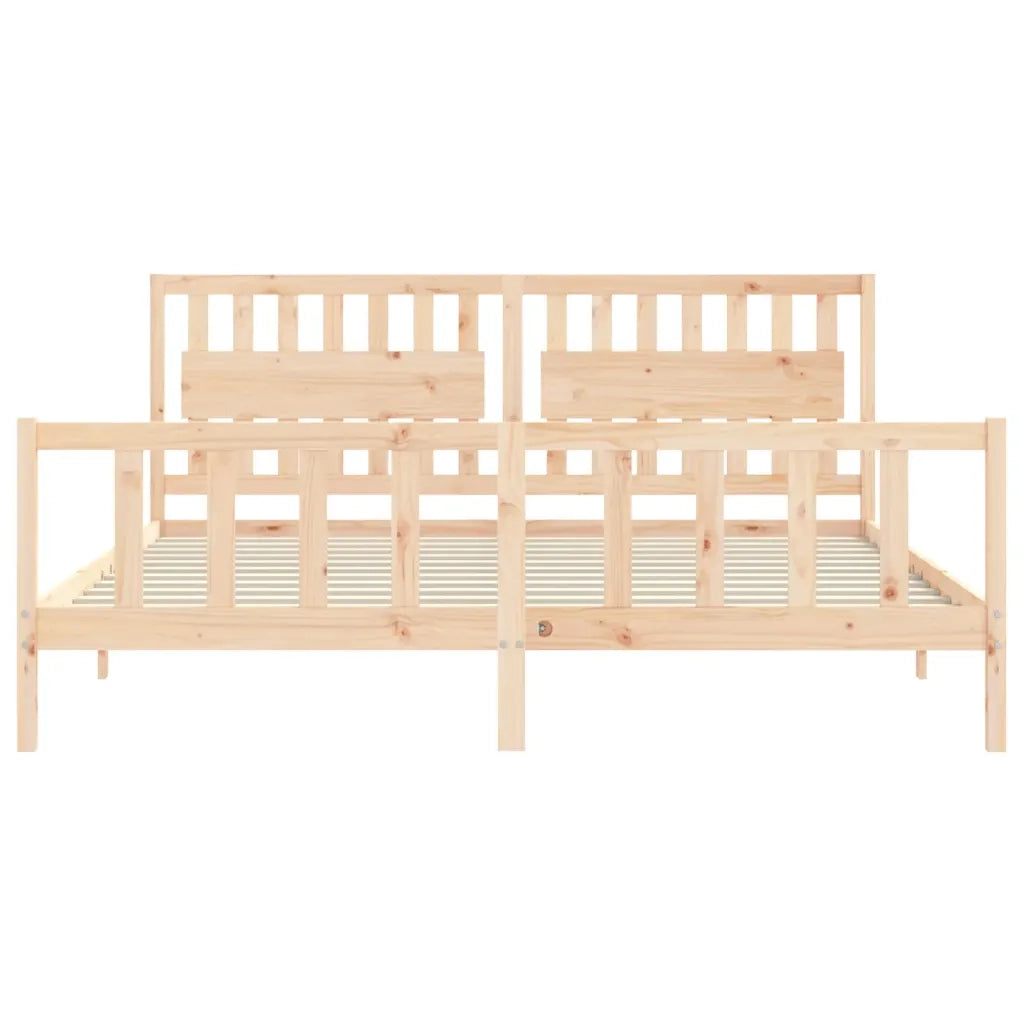 Giroletto senza Materasso-Struttura Letto 200x200 cm in Legno Massello di Pino 137314