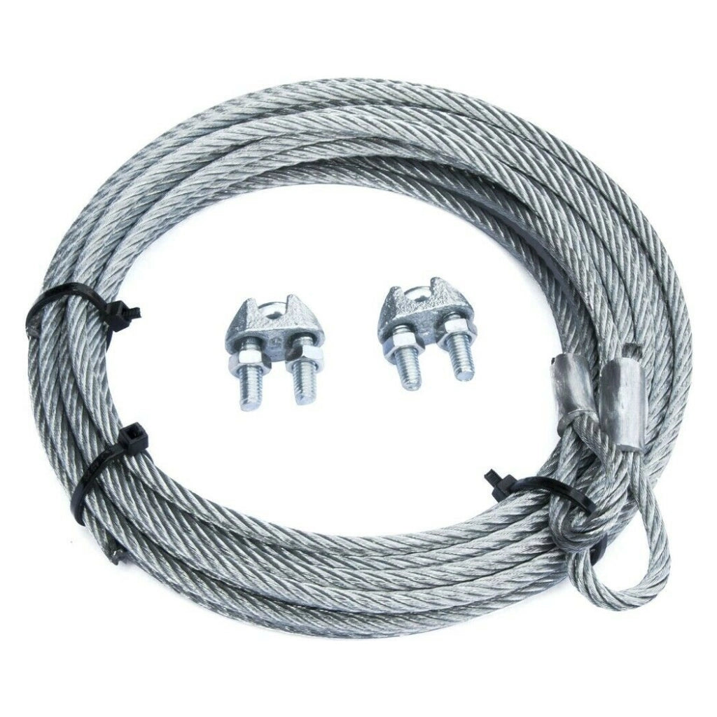 CAVO RICAMBIO PORTE BASCULANTI FUNE D. 4mm GANCIO AD ASOLA + 2 MORS. CONTRAPPESO
