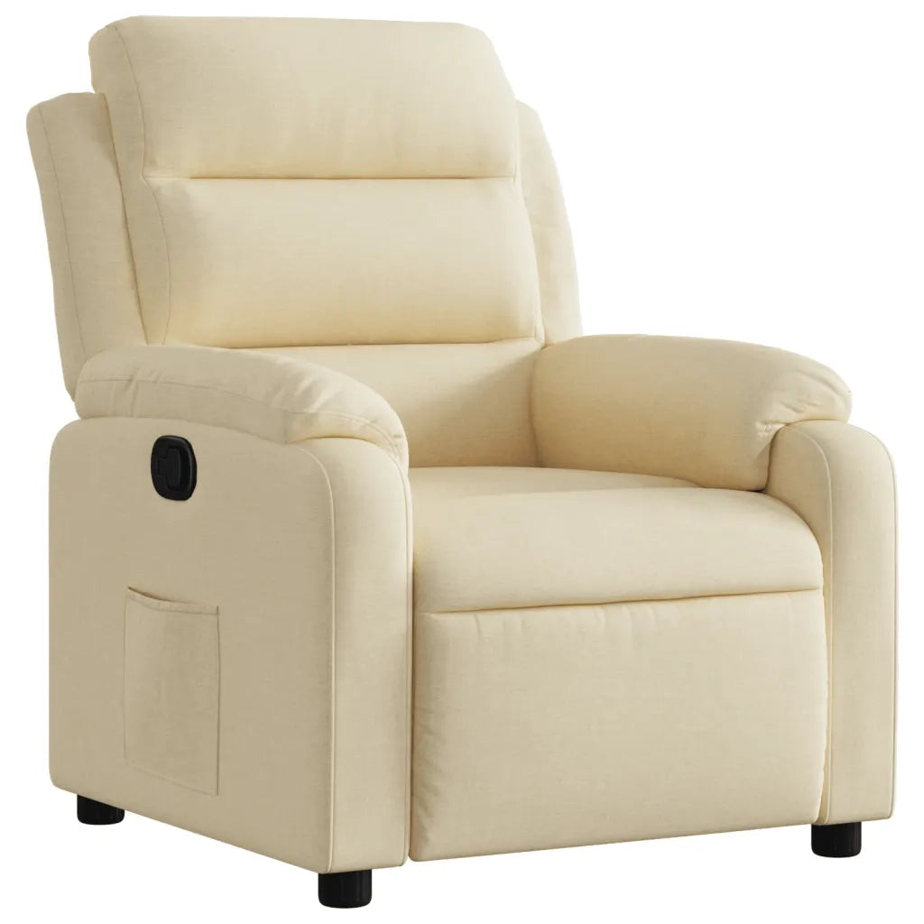 Divano Sedia-Poltrona Reclinabile in Tessuto Crema 587559