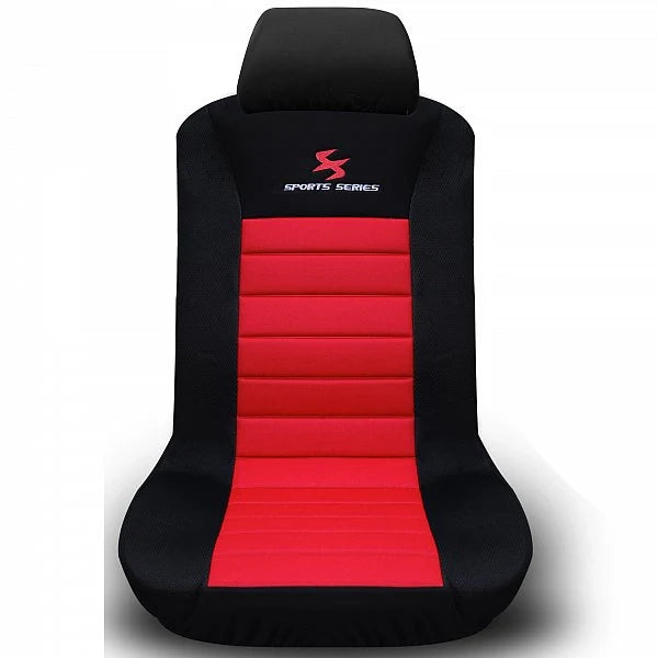 Set di 2 coprisedili di misura universale nero e rosso 19_0001058