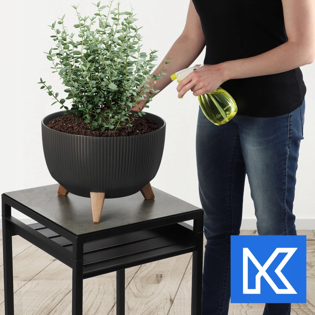Vaso da giardino KADAX con gambe per fiori, grande ciotola rotonda da 33 cm