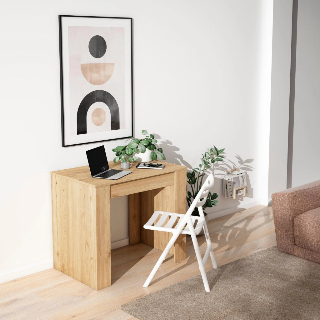 Consolle allungabile, 160x90x77cm, Per 8 persone, Tavolo da pranzo, colore Rovere RF2622
