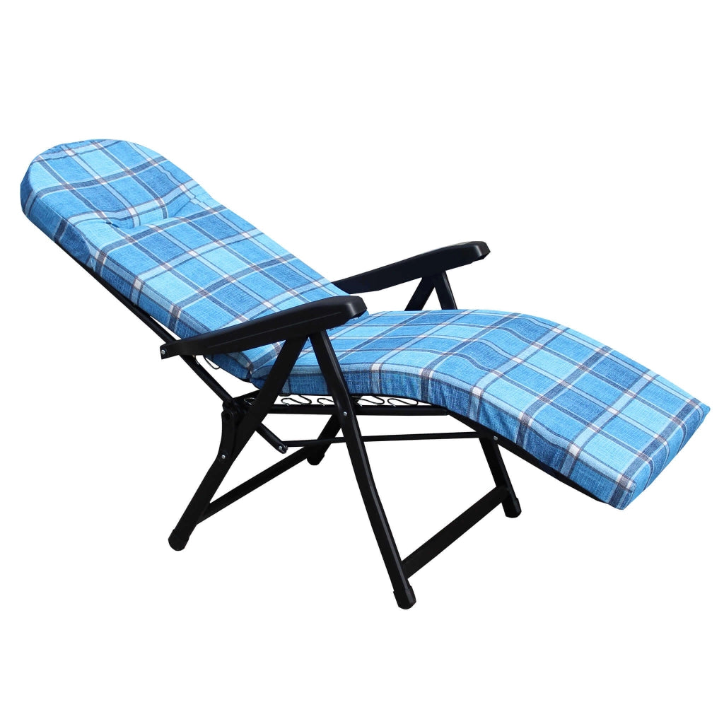 Poltrona Sdraio relax reclinabile in Tessuto Acciaio cm 155x60x60 - ANETTE