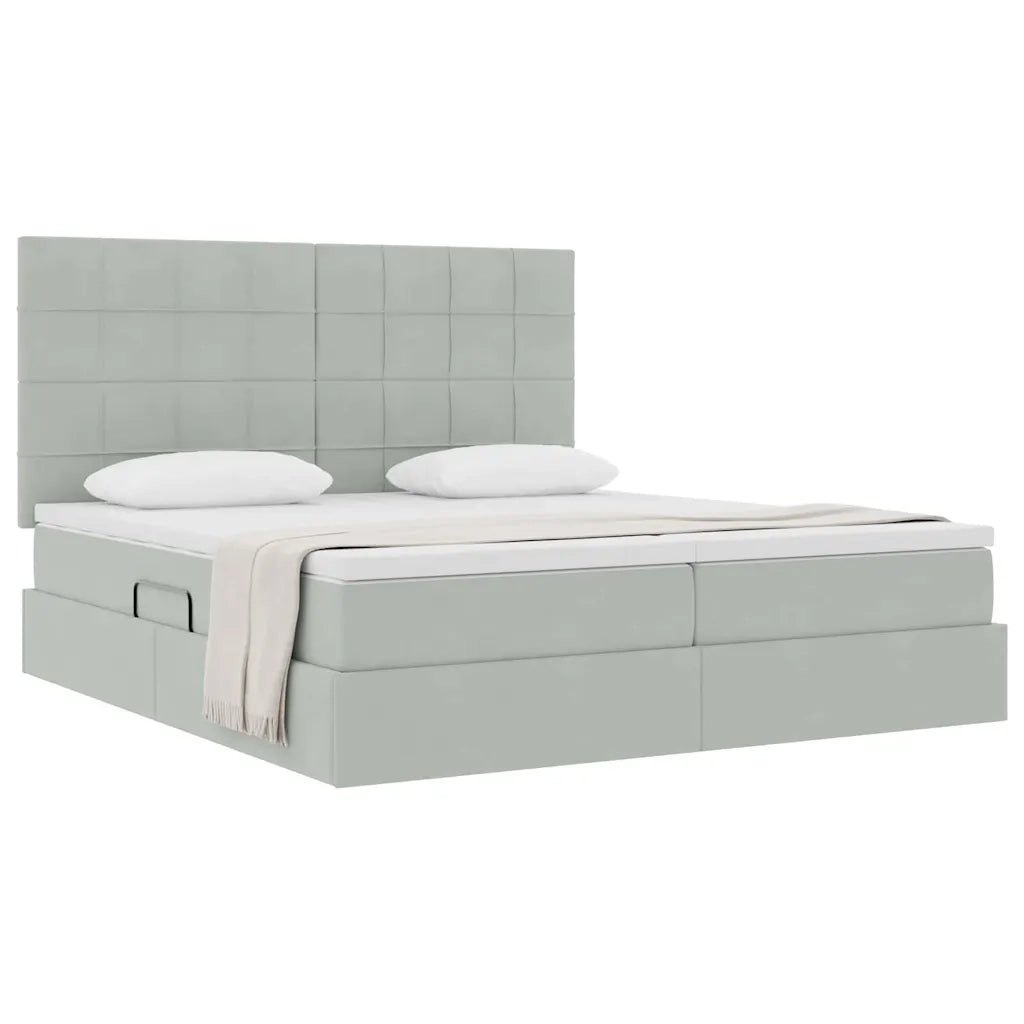 Letto con Contenitore Grigio chiaro 180 x 200 cm Velluto