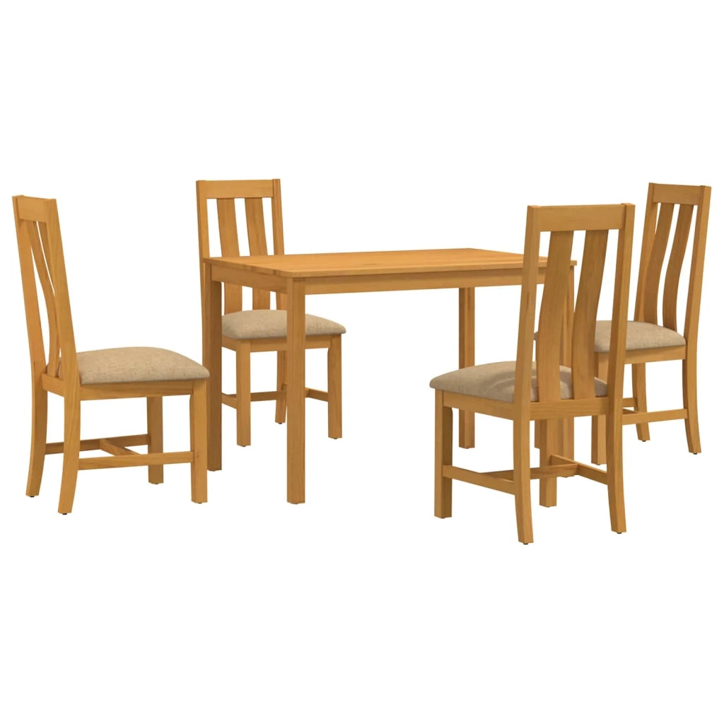 Set da pranzo 5 pz Beige Legno di Quercia Massello 3430242