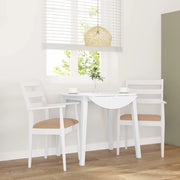Sedie da Pranzo con Cuscini 2 pz Bianco Legno Massello di Hevea 4102475
