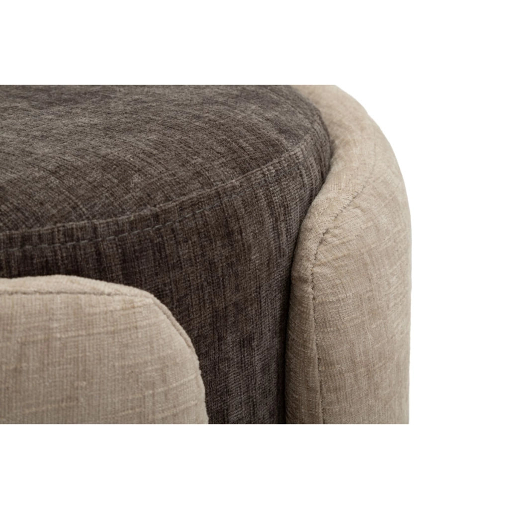 Pouf bicolore con base oro