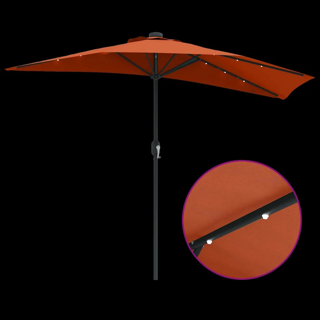 vidaXL Ombrello da giardino Terracotta 294 x 150 x 224 cm Tessuto