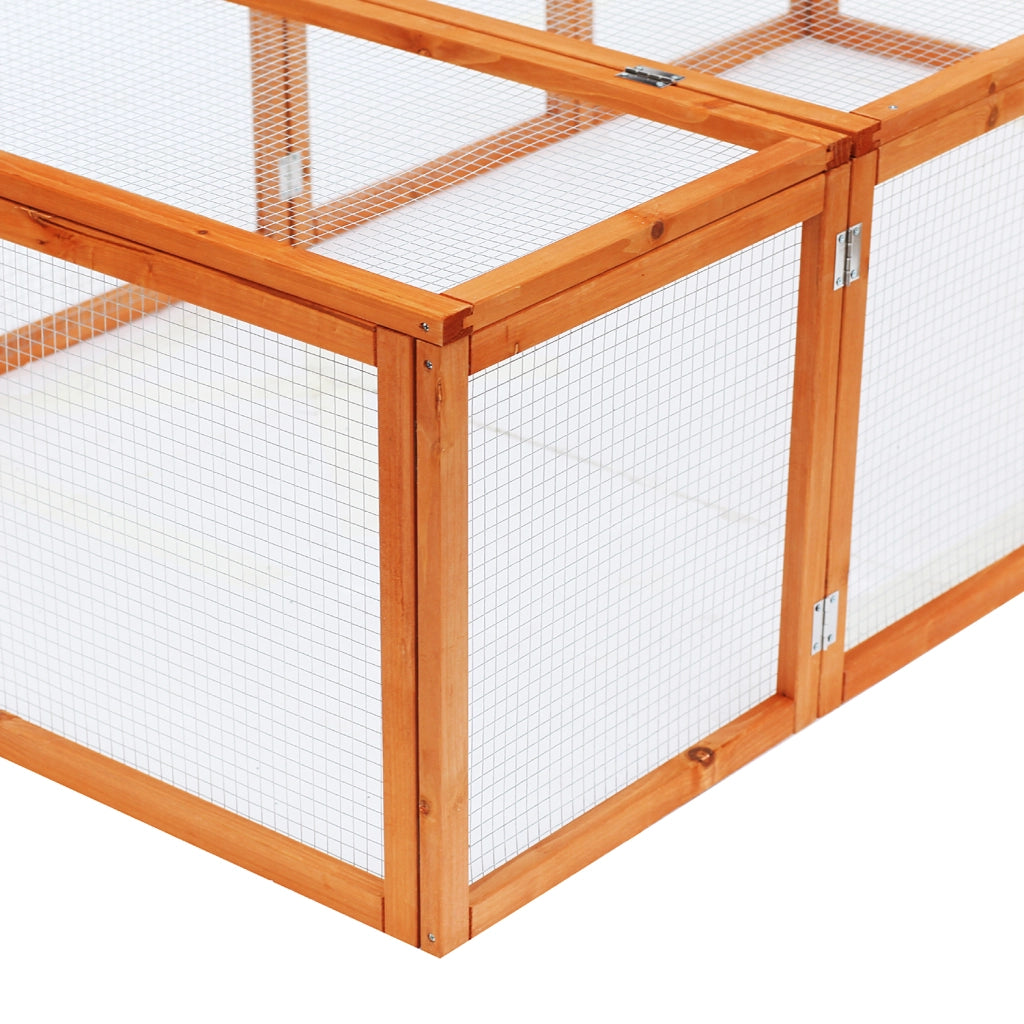 Gabbia per conigli da esterno legno massello pino 2 porte ¨C Xylo ¨C 181x100x48 cm