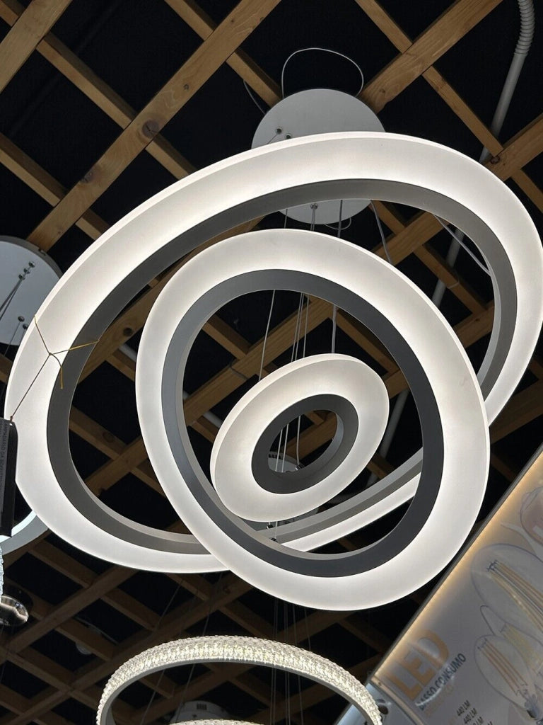 Lampadario Moderno LED a Sospensione 3 cerchi Regolabile Telecomando dimmerabile