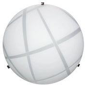Plafoniera 2xE27 Ganci Cromo Vetro Lastra Bianco E-Energy Dario