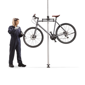Portabiciclette telescopico per 2 bici da 20 kg 160-340 cm, regolabile con bracci girevoli 360°