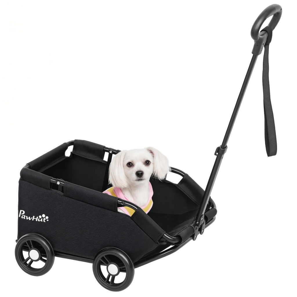 Carrello per cani pieghevole 4 ruote ¨C zephmum ¨C 53x45x28 cm nero