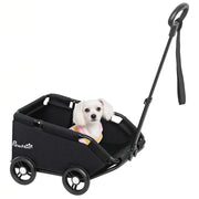 Carrello per cani pieghevole 4 ruote ¨C zephmum ¨C 53x45x28 cm nero