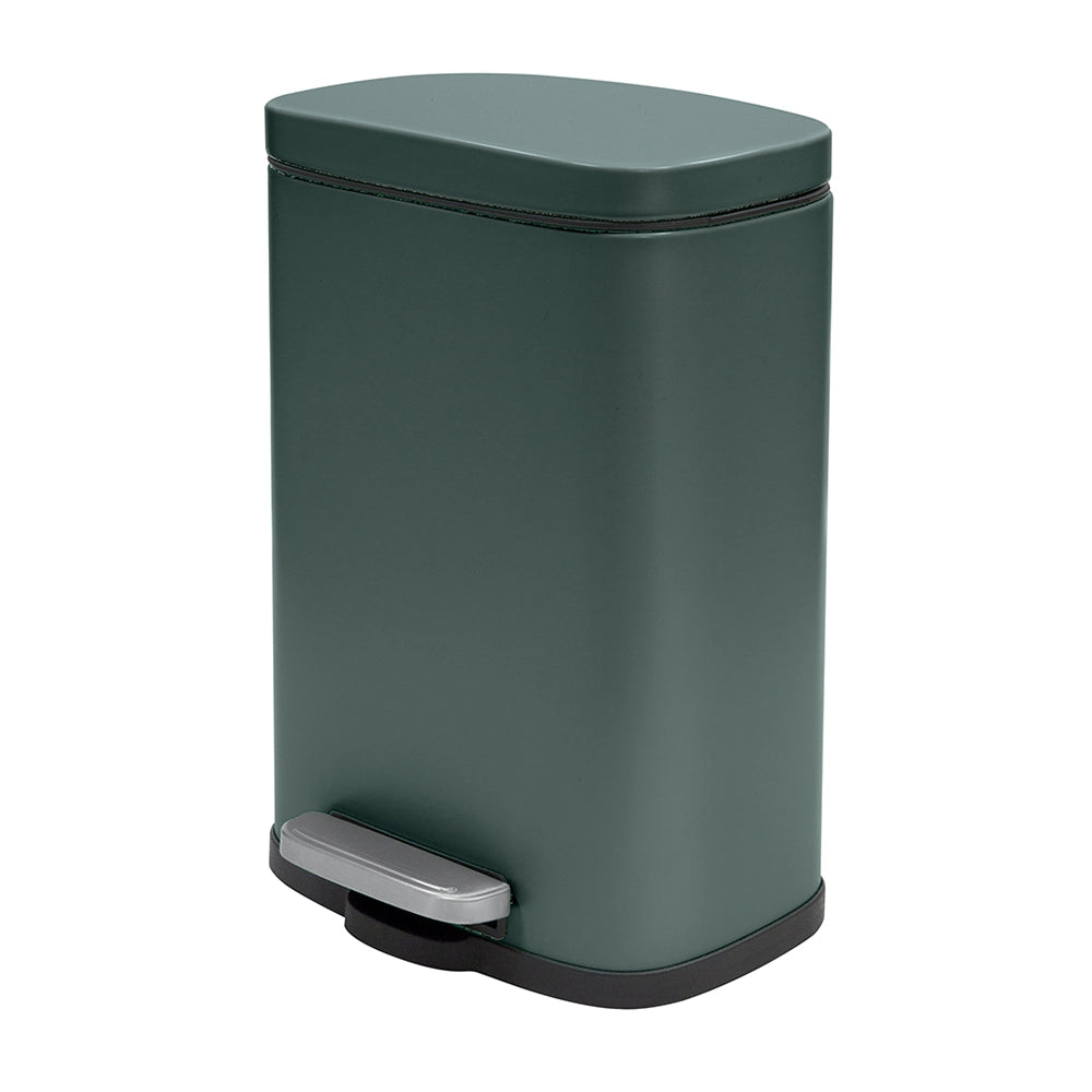 Pattumiera a pedale in acciaio 5lt verde scuro con chiusura rallentata Axin