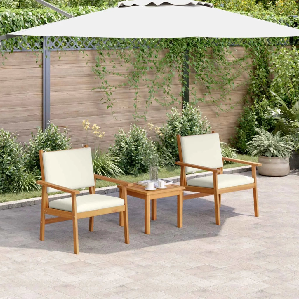 Set Divano da Giardino 3 pz | Set Salotto da Giardino Bianco Crema