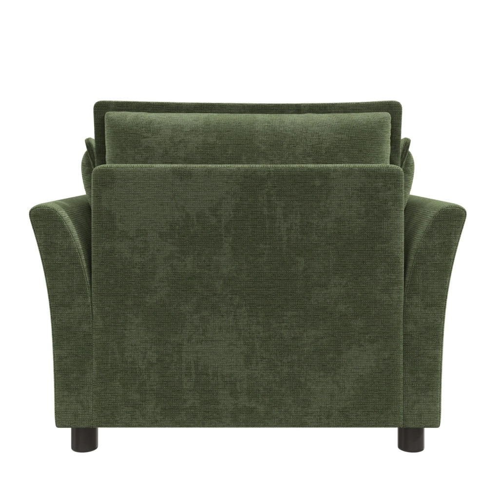 Sessel in chenille verde 90 × 81 × 87 cm con 2 cuscini