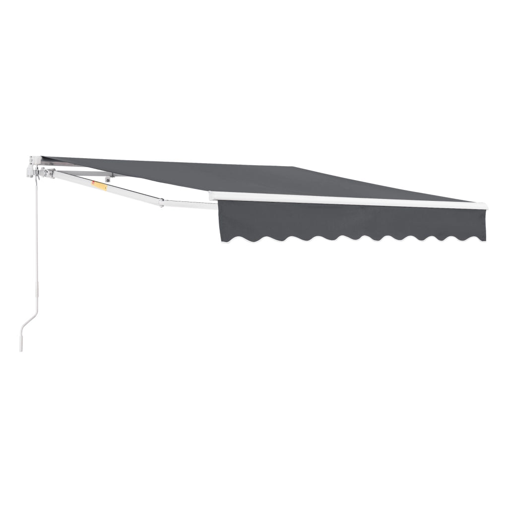 Tenda da Sole a Muro Bitonto con Bracci Estensibili e Manovella 350 x 250 cm (LxP) Grigio Scuro [en.casa]